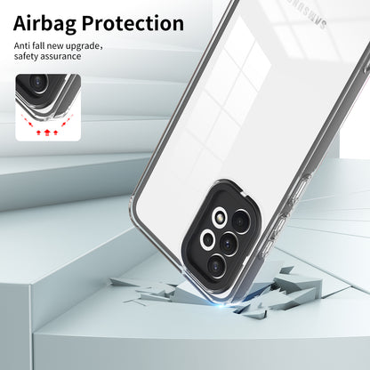 For Samsung Galaxy A72 4G / 5G Case TPU PC Phone Shell 3-in-1 Clear Phone Cover with PC Camera Frame