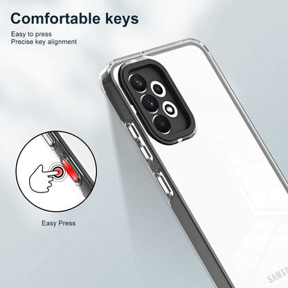 For Samsung Galaxy A72 4G / 5G Case TPU PC Phone Shell 3-in-1 Clear Phone Cover with PC Camera Frame