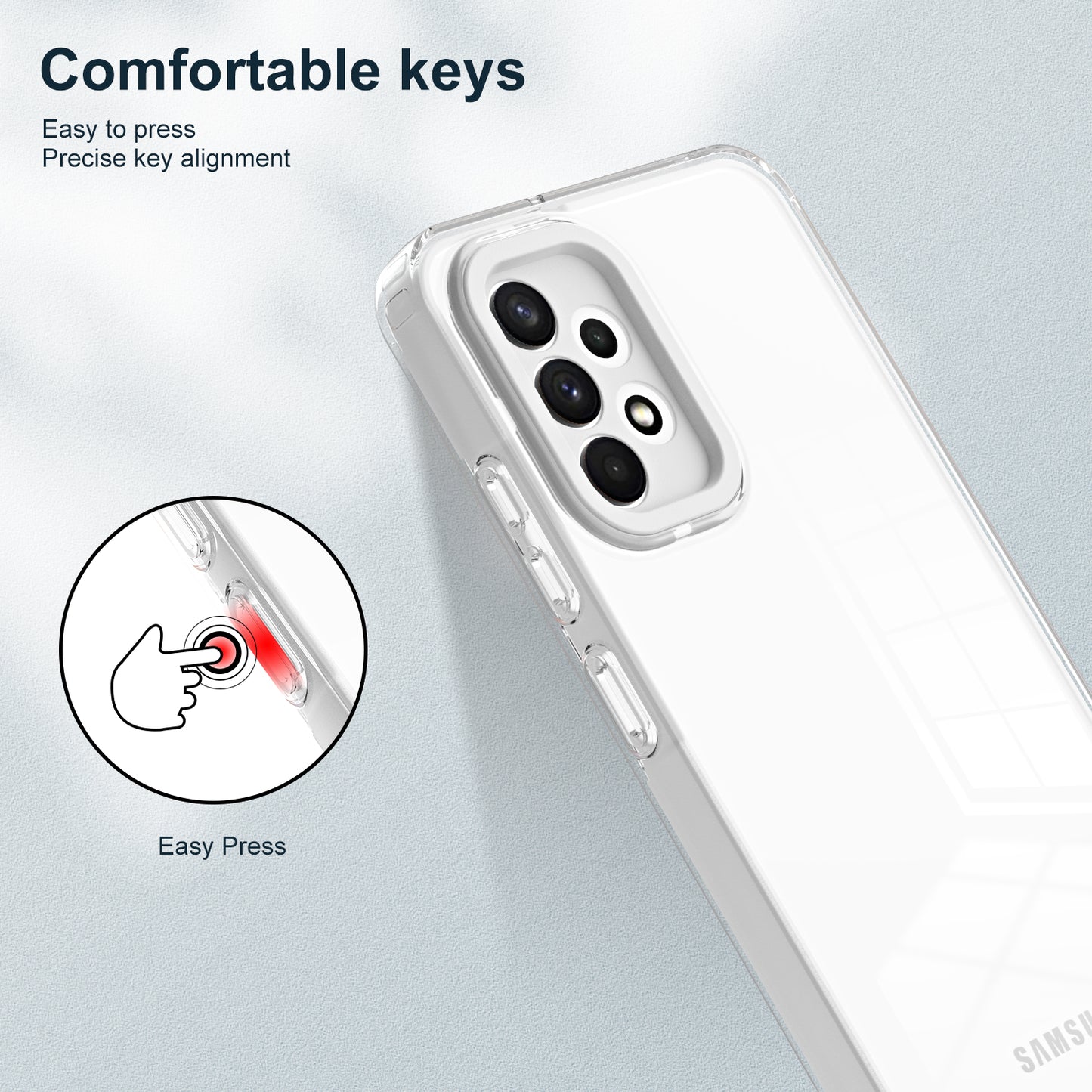 For Samsung Galaxy A72 4G / 5G Case TPU PC Phone Shell 3-in-1 Clear Phone Cover with PC Camera Frame