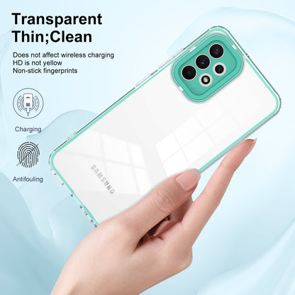 For Samsung Galaxy A72 4G / 5G Case TPU PC Phone Shell 3-in-1 Clear Phone Cover with PC Camera Frame