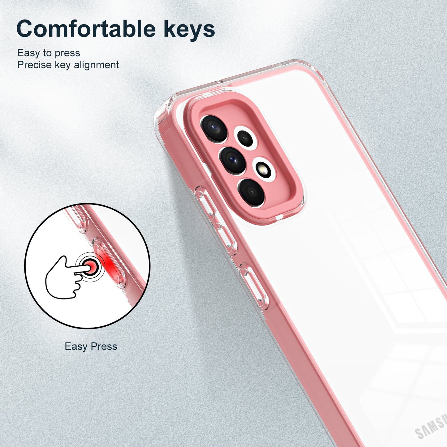 For Samsung Galaxy A72 4G / 5G Case TPU PC Phone Shell 3-in-1 Clear Phone Cover with PC Camera Frame