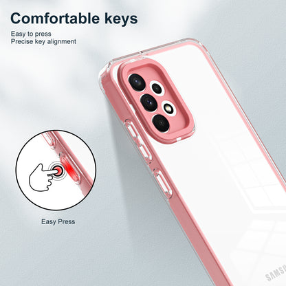 For Samsung Galaxy A72 4G / 5G Case TPU PC Phone Shell 3-in-1 Clear Phone Cover with PC Camera Frame