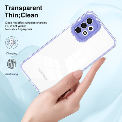 For Samsung Galaxy A72 4G / 5G Case TPU PC Phone Shell 3-in-1 Clear Phone Cover with PC Camera Frame