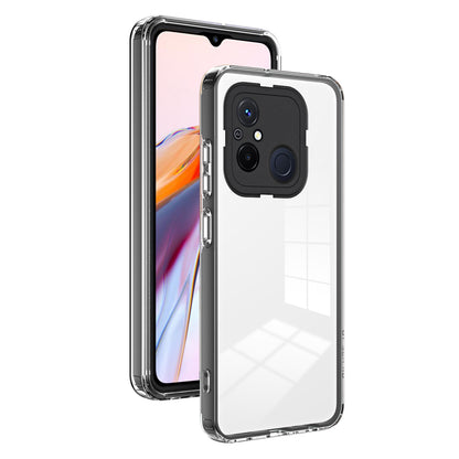 TPU PC Phone Case for Xiaomi Redmi 12C 4G Anti-Drop 3-in-1 Clear Cover with PC Camera Frame