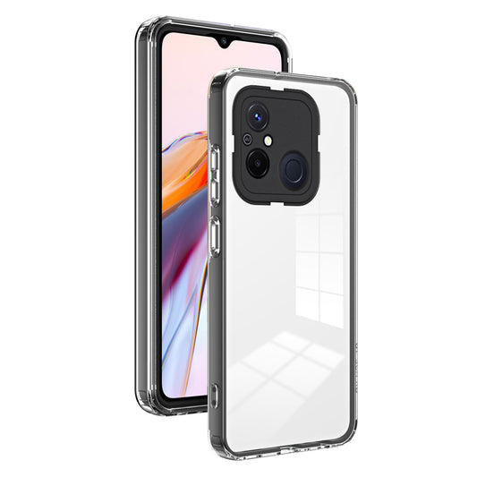 TPU PC Phone Case for Xiaomi Redmi 12C 4G Anti-Drop 3-in-1 Clear Cover with PC Camera Frame