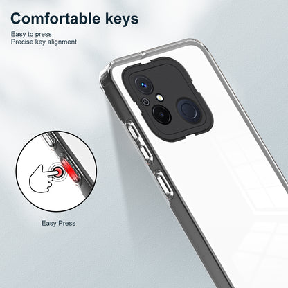 TPU PC Phone Case for Xiaomi Redmi 12C 4G Anti-Drop 3-in-1 Clear Cover with PC Camera Frame