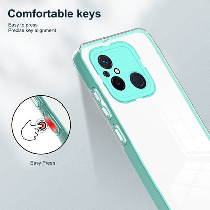 TPU PC Phone Case for Xiaomi Redmi 12C 4G Anti-Drop 3-in-1 Clear Cover with PC Camera Frame