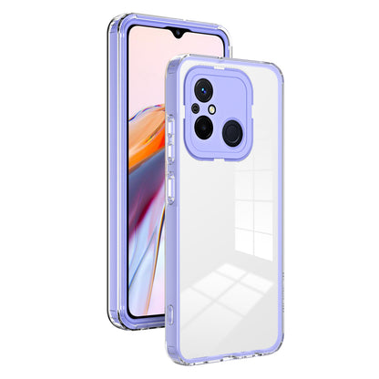 TPU PC Phone Case for Xiaomi Redmi 12C 4G Anti-Drop 3-in-1 Clear Cover with PC Camera Frame