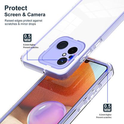 TPU PC Phone Case for Xiaomi Redmi 12C 4G Anti-Drop 3-in-1 Clear Cover with PC Camera Frame