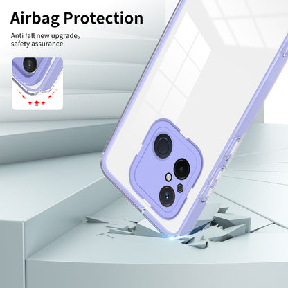 TPU PC Phone Case for Xiaomi Redmi 12C 4G Anti-Drop 3-in-1 Clear Cover with PC Camera Frame