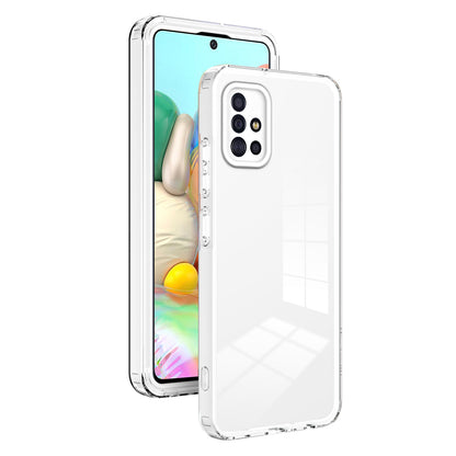 For Samsung Galaxy A71 4G SM-A715 TPU PC Phone Case 3-in-1 Clear Phone Cover with Camera Frame