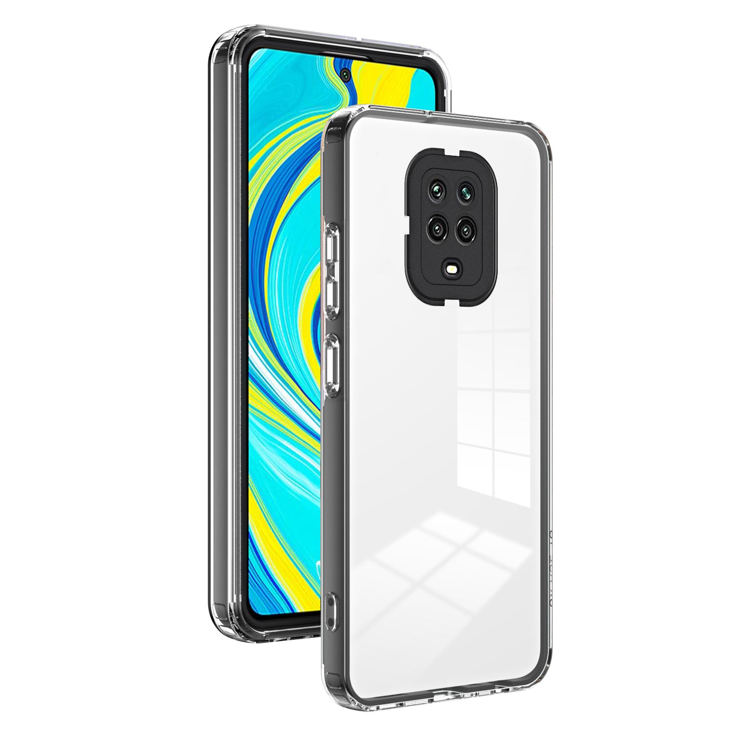 For Xiaomi Redmi Note 9S 4G / Note 9 Pro 4G Case 3-in-1 TPU PC Phone Cover with PC Camera Frame