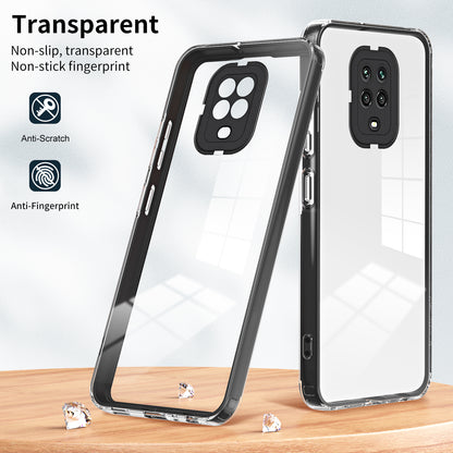 For Xiaomi Redmi Note 9S 4G / Note 9 Pro 4G Case 3-in-1 TPU PC Phone Cover with PC Camera Frame