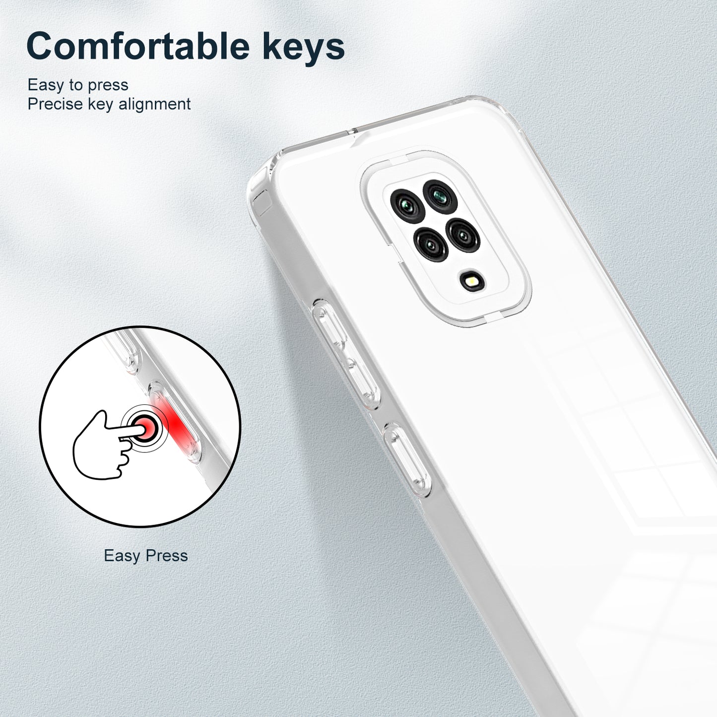 For Xiaomi Redmi Note 9S 4G / Note 9 Pro 4G Case 3-in-1 TPU PC Phone Cover with PC Camera Frame