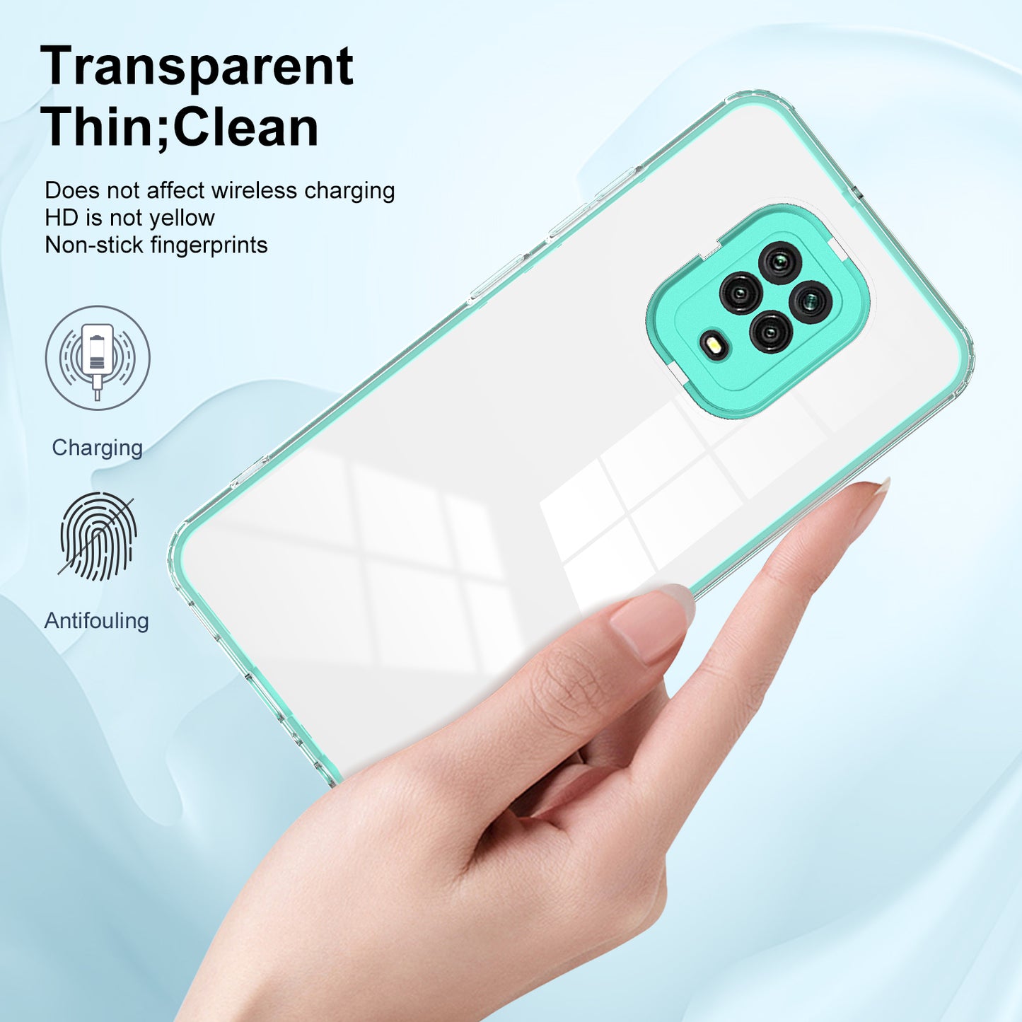 For Xiaomi Redmi Note 9S 4G / Note 9 Pro 4G Case 3-in-1 TPU PC Phone Cover with PC Camera Frame