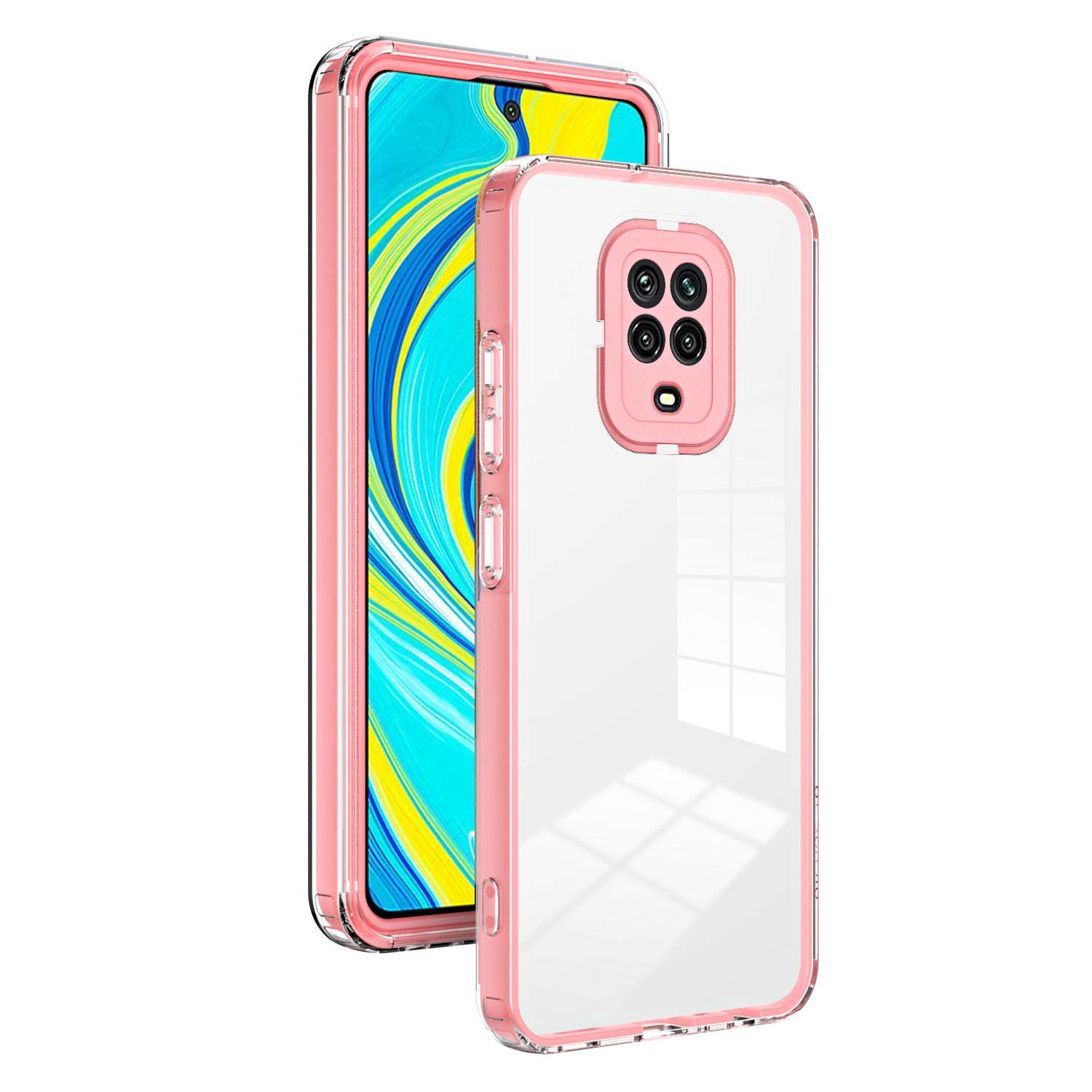 For Xiaomi Redmi Note 9S 4G / Note 9 Pro 4G Case 3-in-1 TPU PC Phone Cover with PC Camera Frame