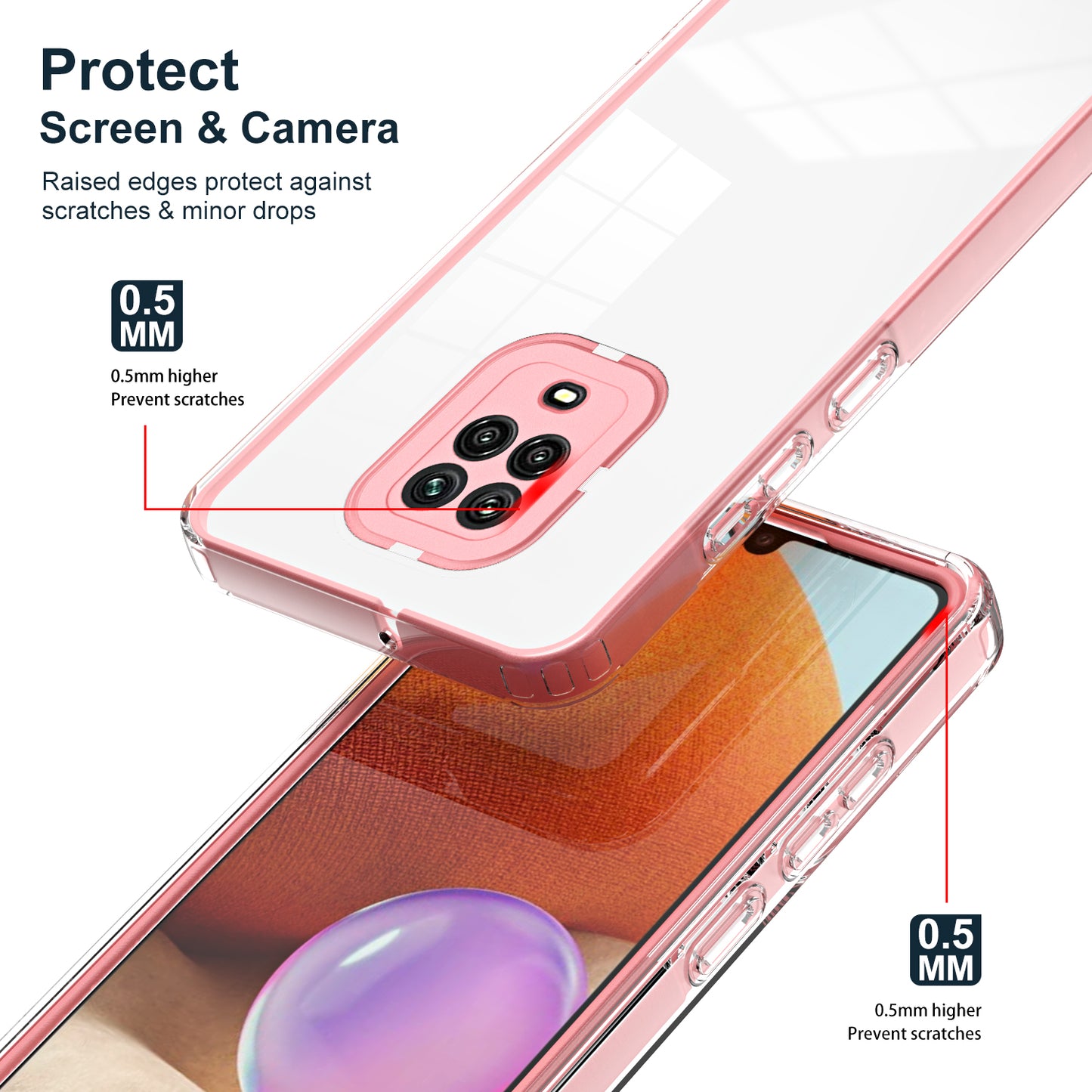 For Xiaomi Redmi Note 9S 4G / Note 9 Pro 4G Case 3-in-1 TPU PC Phone Cover with PC Camera Frame