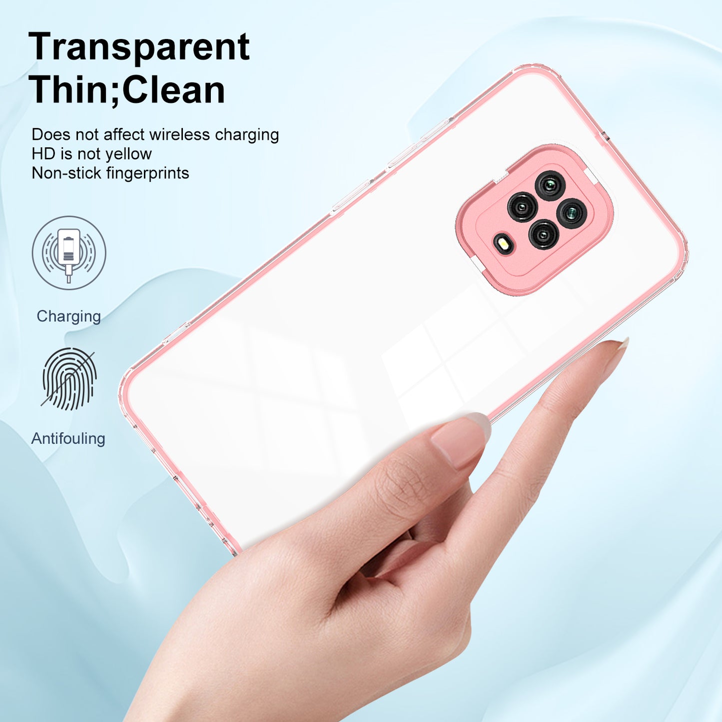 For Xiaomi Redmi Note 9S 4G / Note 9 Pro 4G Case 3-in-1 TPU PC Phone Cover with PC Camera Frame
