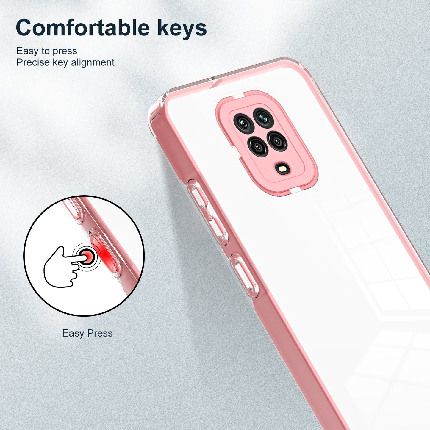 For Xiaomi Redmi Note 9S 4G / Note 9 Pro 4G Case 3-in-1 TPU PC Phone Cover with PC Camera Frame