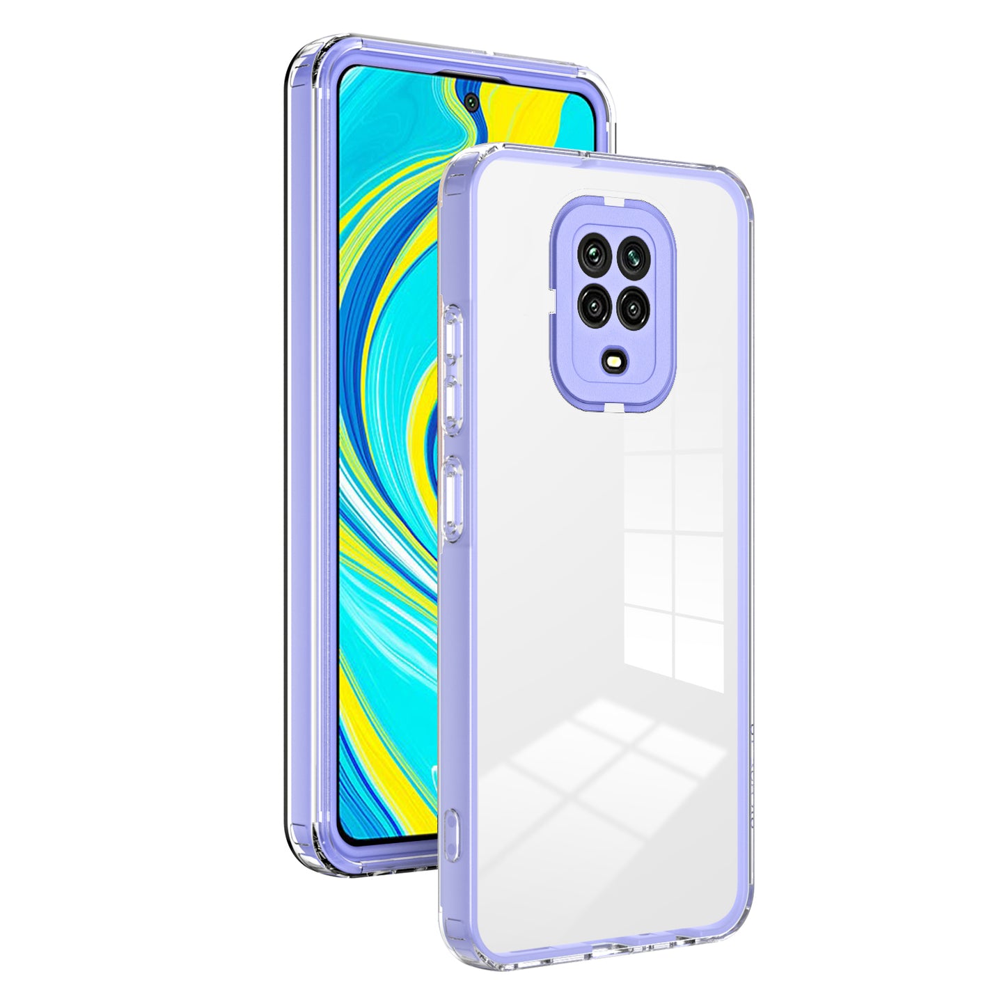 For Xiaomi Redmi Note 9S 4G / Note 9 Pro 4G Case 3-in-1 TPU PC Phone Cover with PC Camera Frame