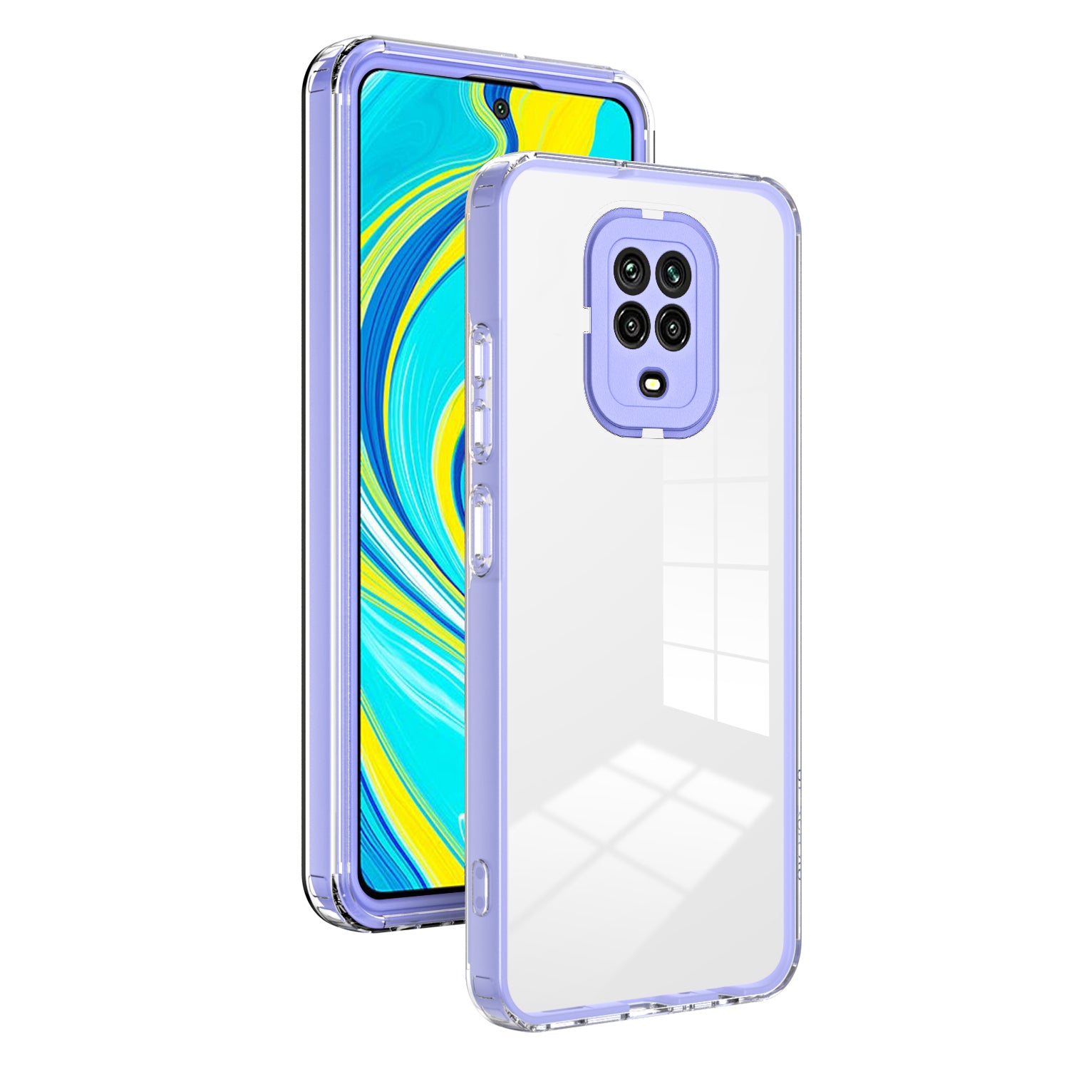 For Xiaomi Redmi Note 9S 4G / Note 9 Pro 4G Case 3-in-1 TPU PC Phone Cover with PC Camera Frame