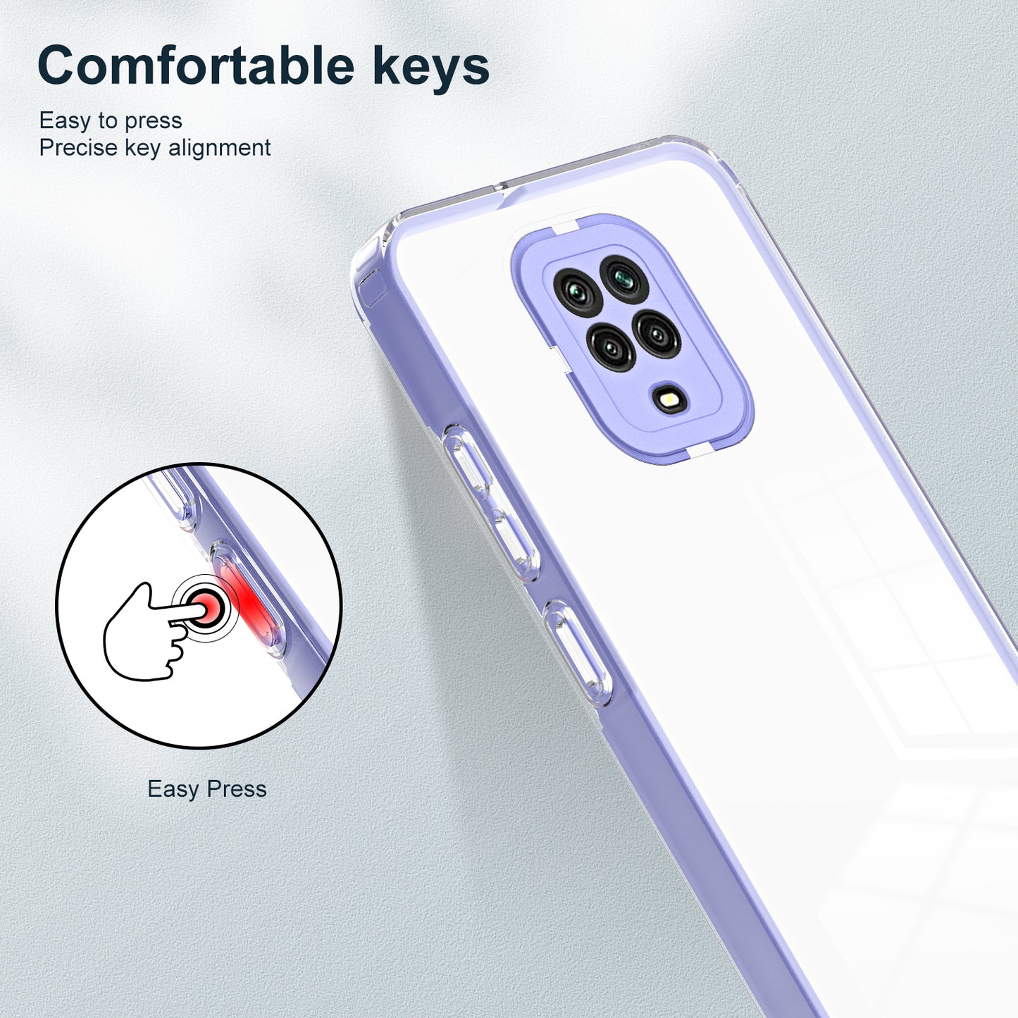 For Xiaomi Redmi Note 9S 4G / Note 9 Pro 4G Case 3-in-1 TPU PC Phone Cover with PC Camera Frame