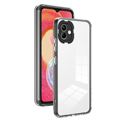 For Samsung Galaxy A04e 4G / F04 4G / M04 4G Shockproof Case 3-in-1 TPU PC Phone Cover with PC Camera Frame