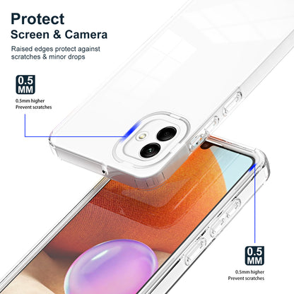 For Samsung Galaxy A04e 4G / F04 4G / M04 4G Shockproof Case 3-in-1 TPU PC Phone Cover with PC Camera Frame