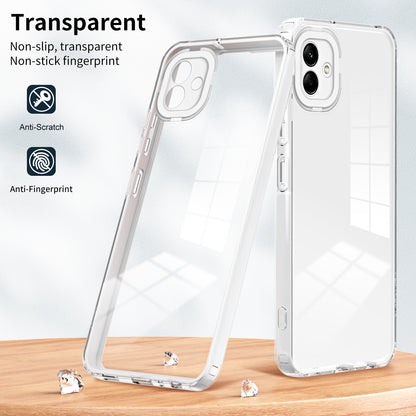 For Samsung Galaxy A04e 4G / F04 4G / M04 4G Shockproof Case 3-in-1 TPU PC Phone Cover with PC Camera Frame