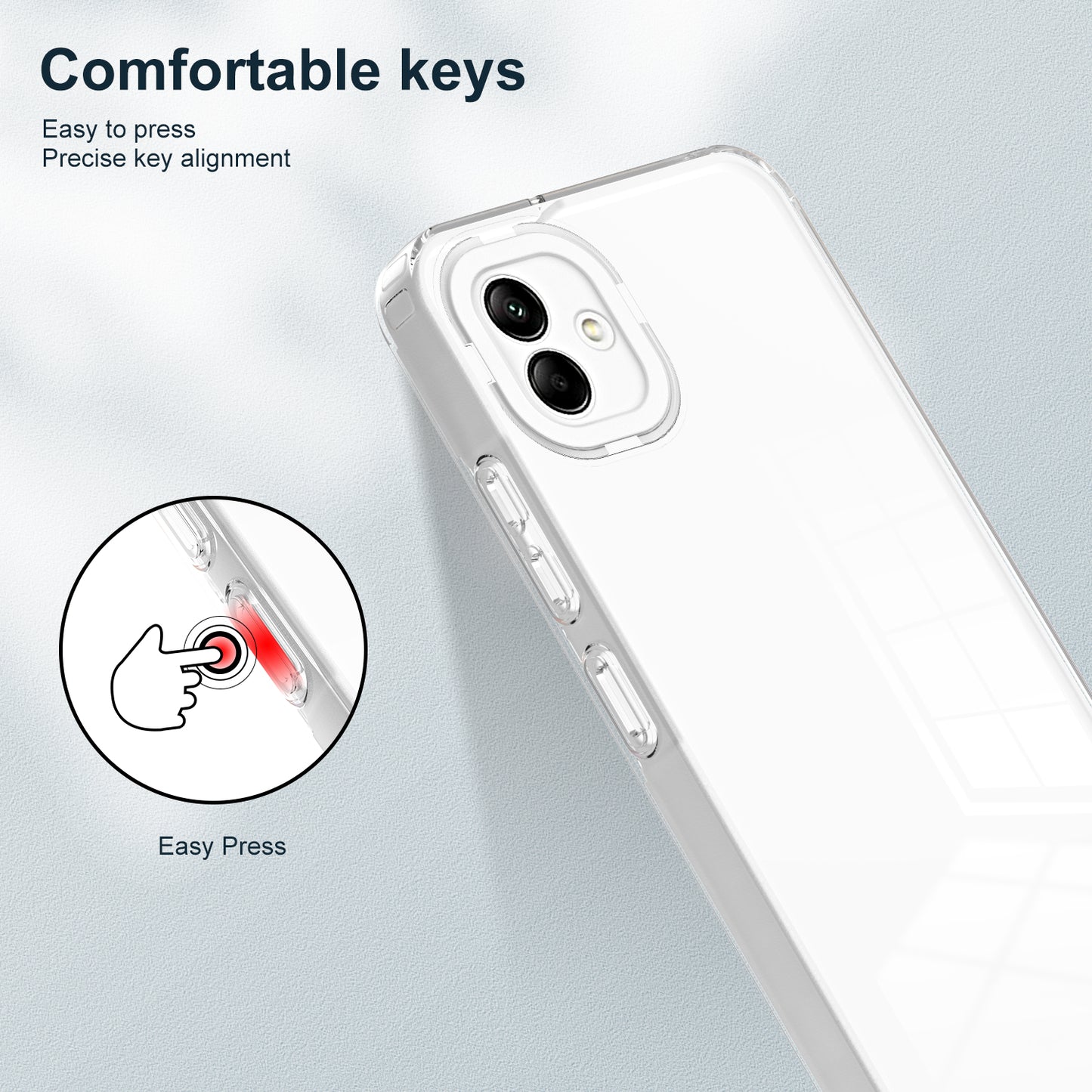 For Samsung Galaxy A04e 4G / F04 4G / M04 4G Shockproof Case 3-in-1 TPU PC Phone Cover with PC Camera Frame