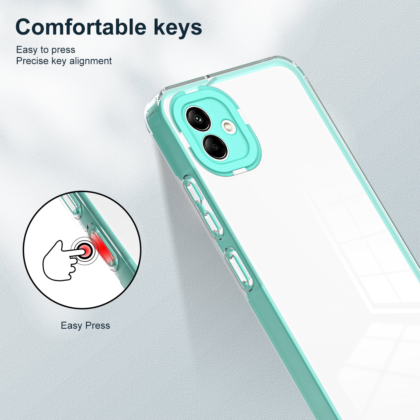 For Samsung Galaxy A04e 4G / F04 4G / M04 4G Shockproof Case 3-in-1 TPU PC Phone Cover with PC Camera Frame