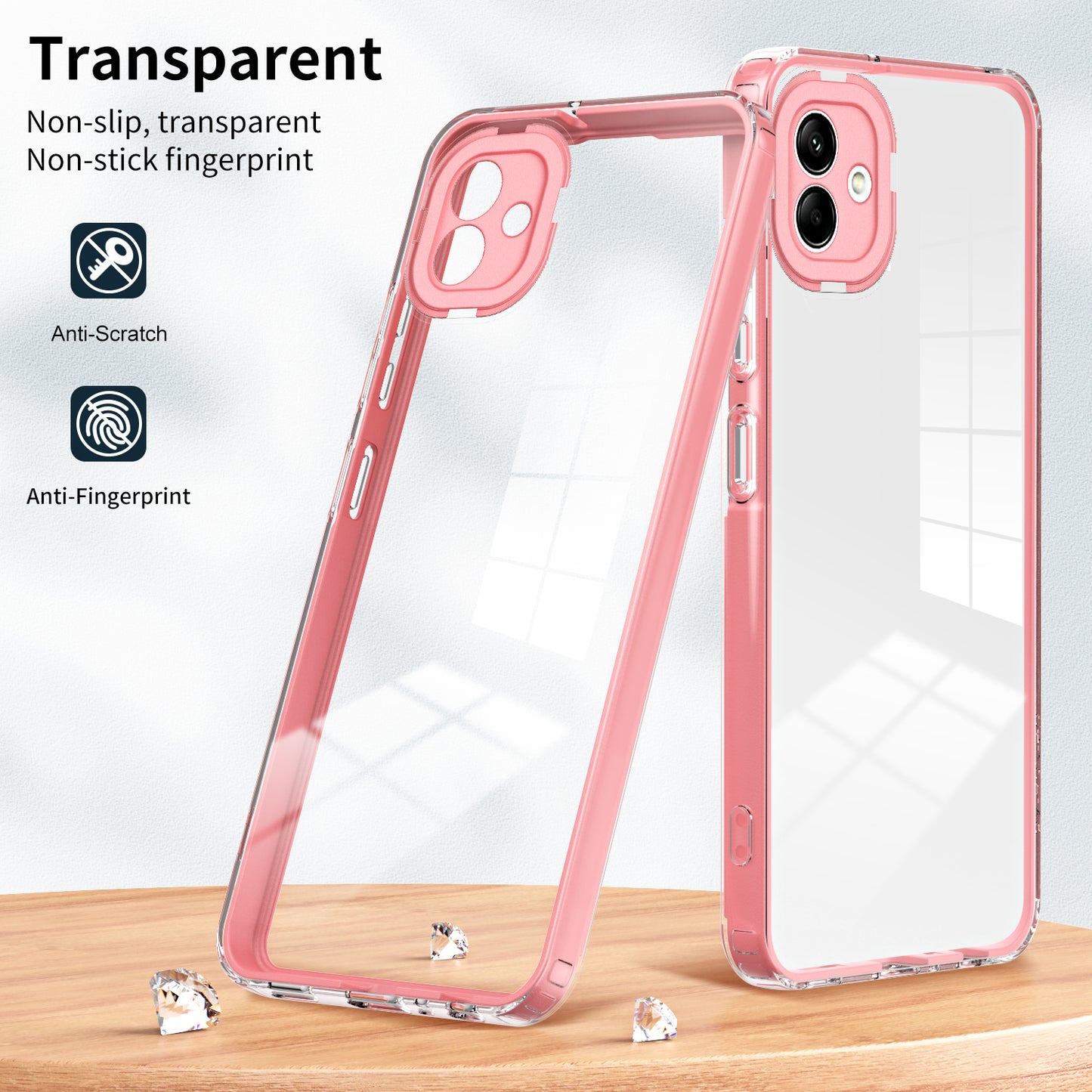 For Samsung Galaxy A04e 4G / F04 4G / M04 4G Shockproof Case 3-in-1 TPU PC Phone Cover with PC Camera Frame