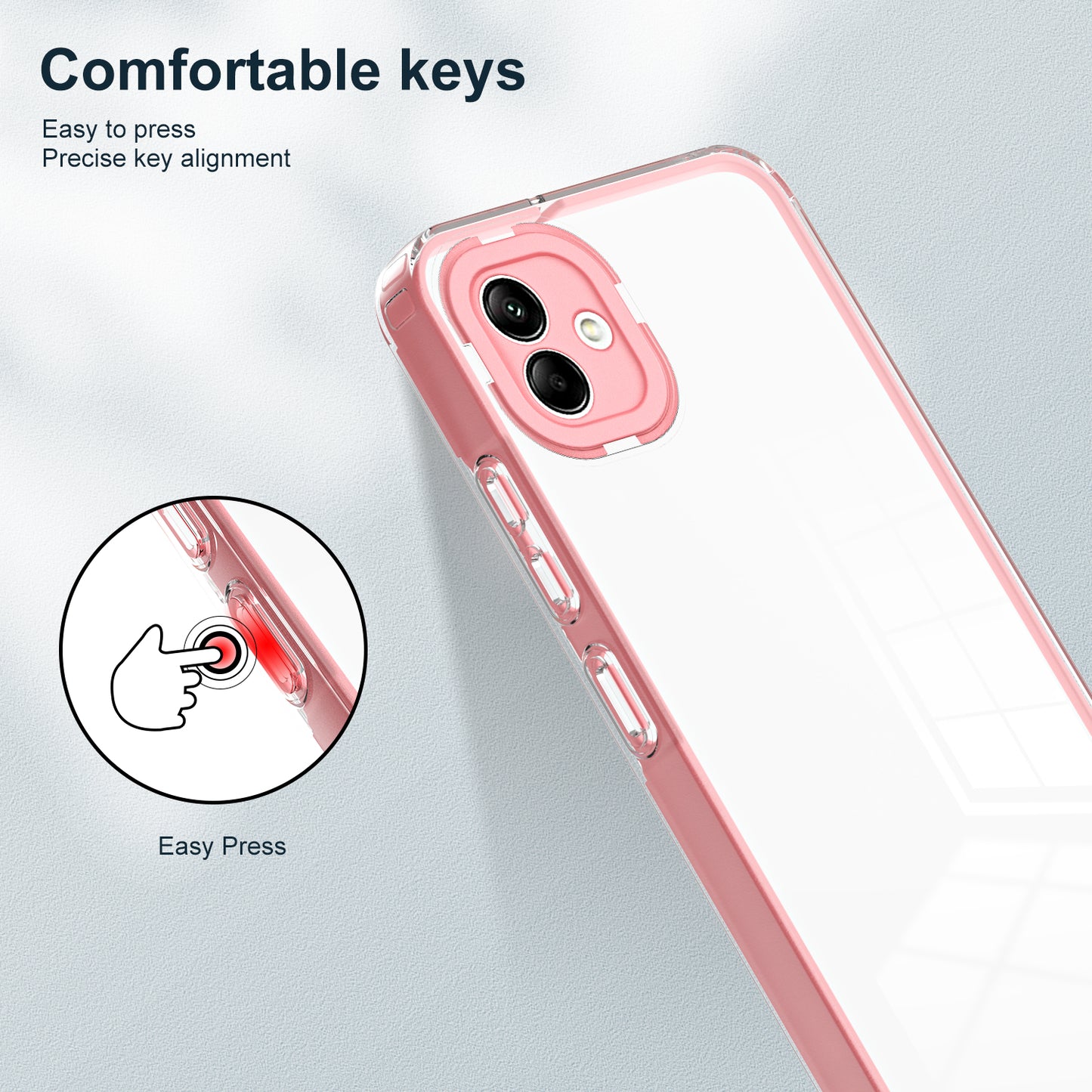 For Samsung Galaxy A04e 4G / F04 4G / M04 4G Shockproof Case 3-in-1 TPU PC Phone Cover with PC Camera Frame