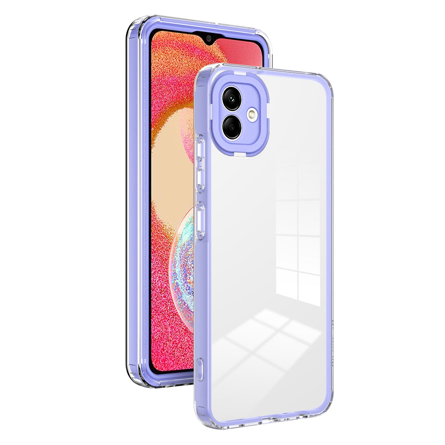 For Samsung Galaxy A04e 4G / F04 4G / M04 4G Shockproof Case 3-in-1 TPU PC Phone Cover with PC Camera Frame