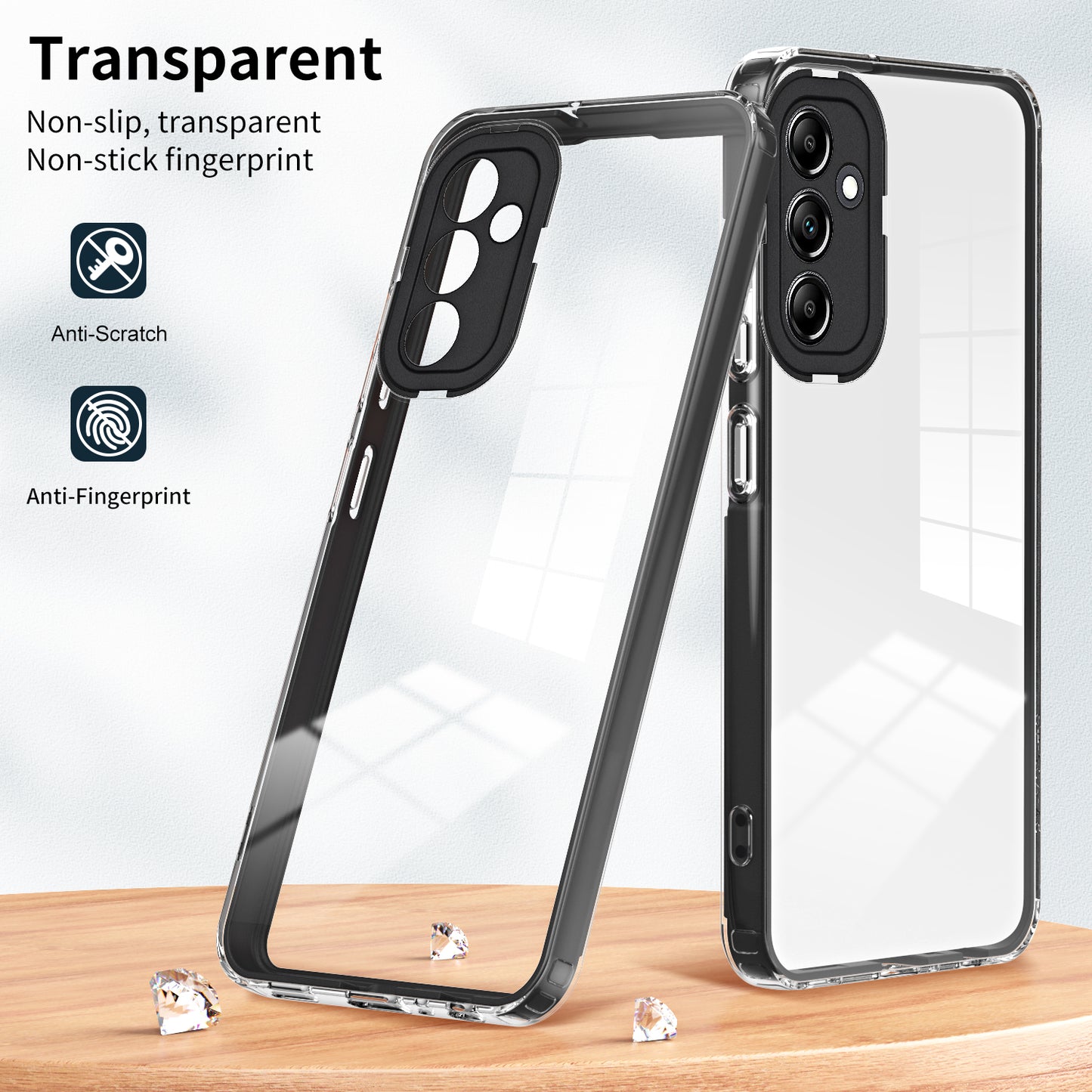 3-in-1 TPU PC Case for Samsung Galaxy A24 4G Anti-Drop Phone Cover with PC Camera Frame