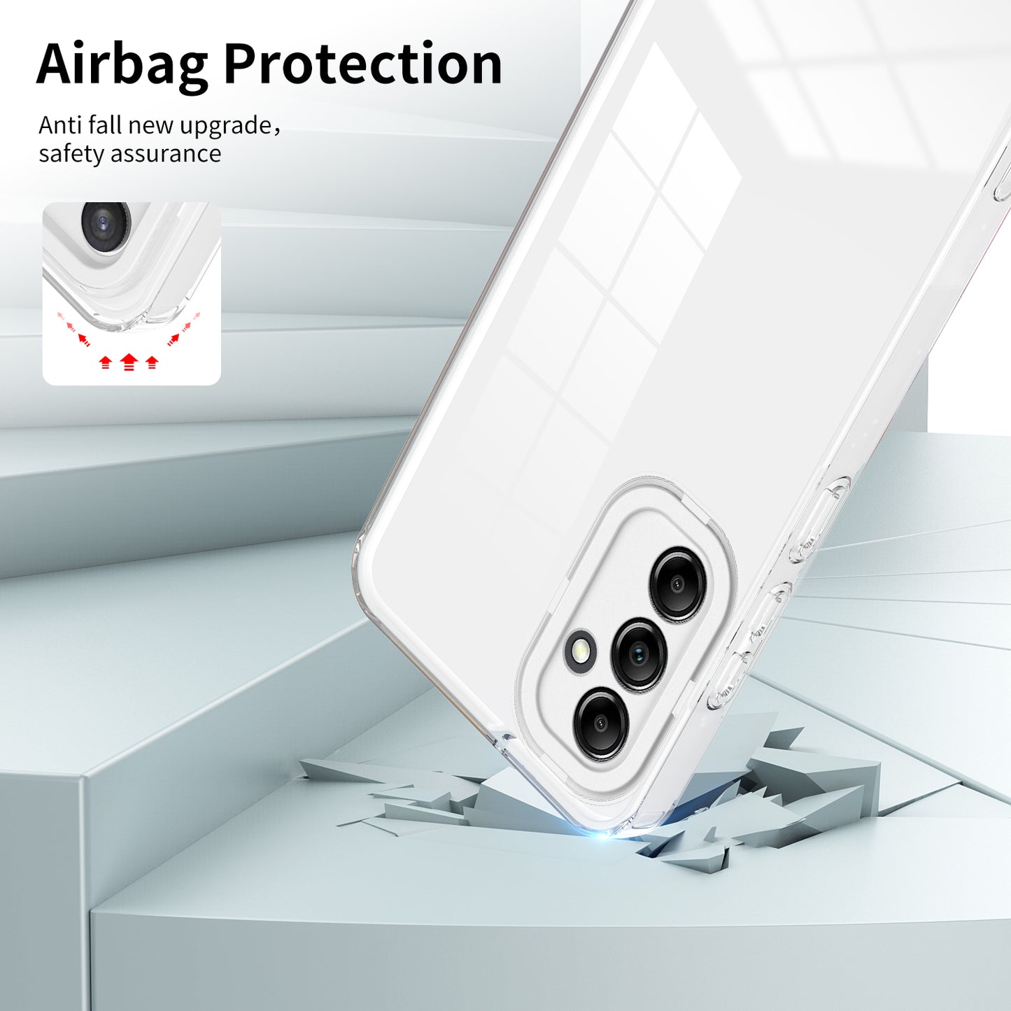 3-in-1 TPU PC Case for Samsung Galaxy A24 4G Anti-Drop Phone Cover with PC Camera Frame