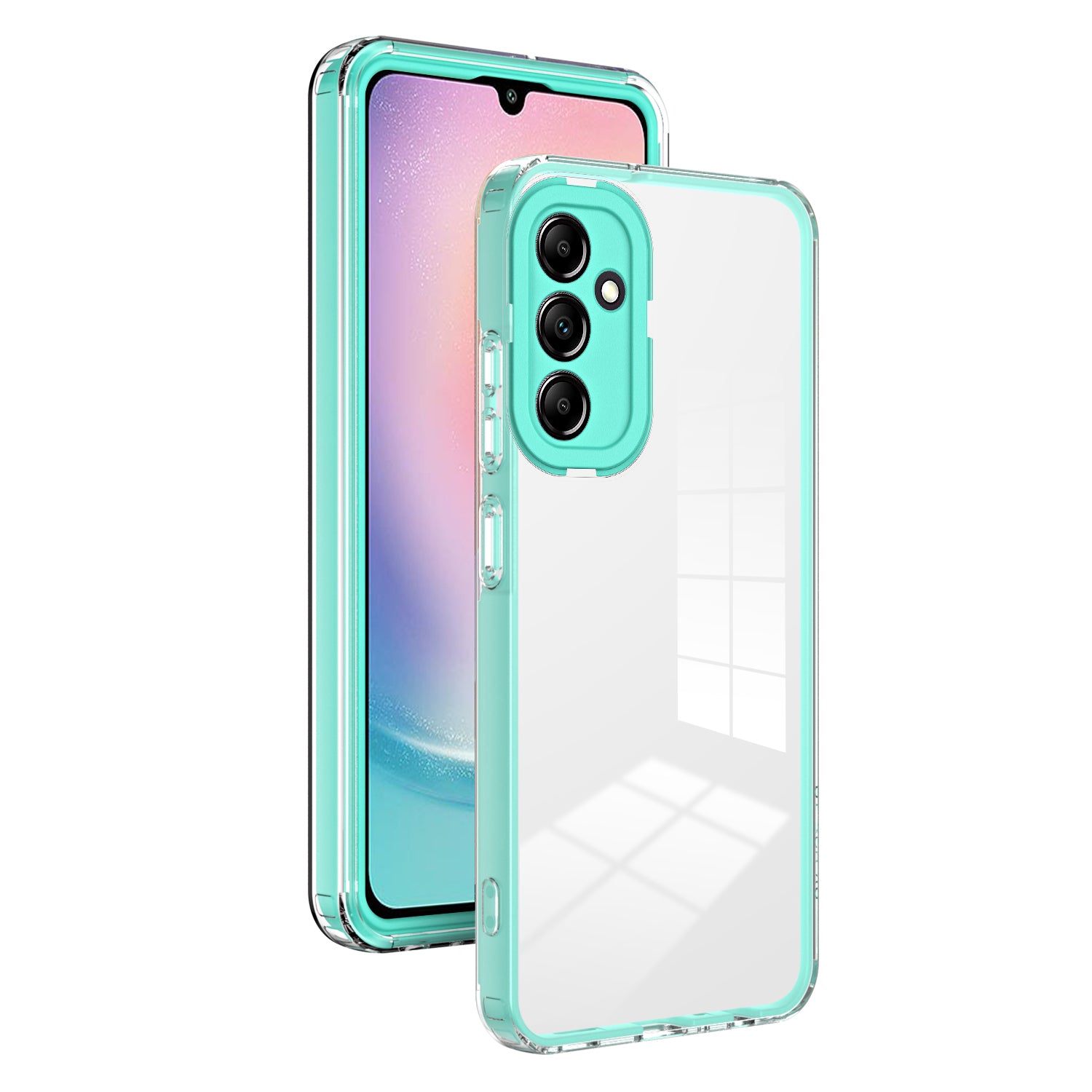 3-in-1 TPU PC Case for Samsung Galaxy A24 4G Anti-Drop Phone Cover with PC Camera Frame