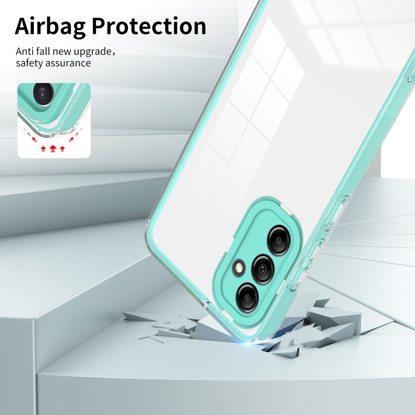 3-in-1 TPU PC Case for Samsung Galaxy A24 4G Anti-Drop Phone Cover with PC Camera Frame