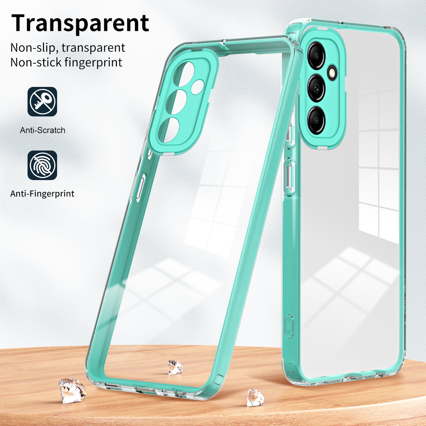 3-in-1 TPU PC Case for Samsung Galaxy A24 4G Anti-Drop Phone Cover with PC Camera Frame