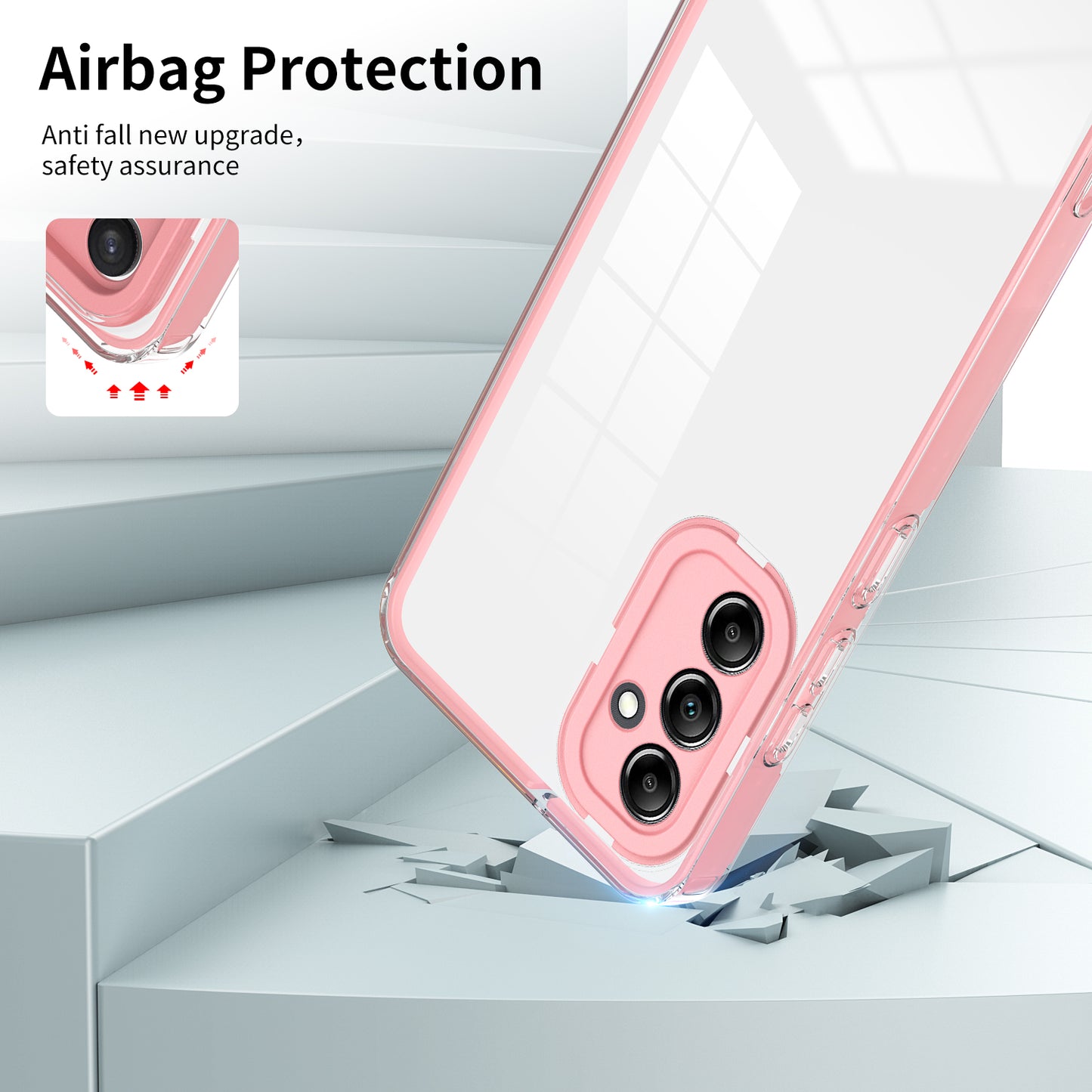 3-in-1 TPU PC Case for Samsung Galaxy A24 4G Anti-Drop Phone Cover with PC Camera Frame