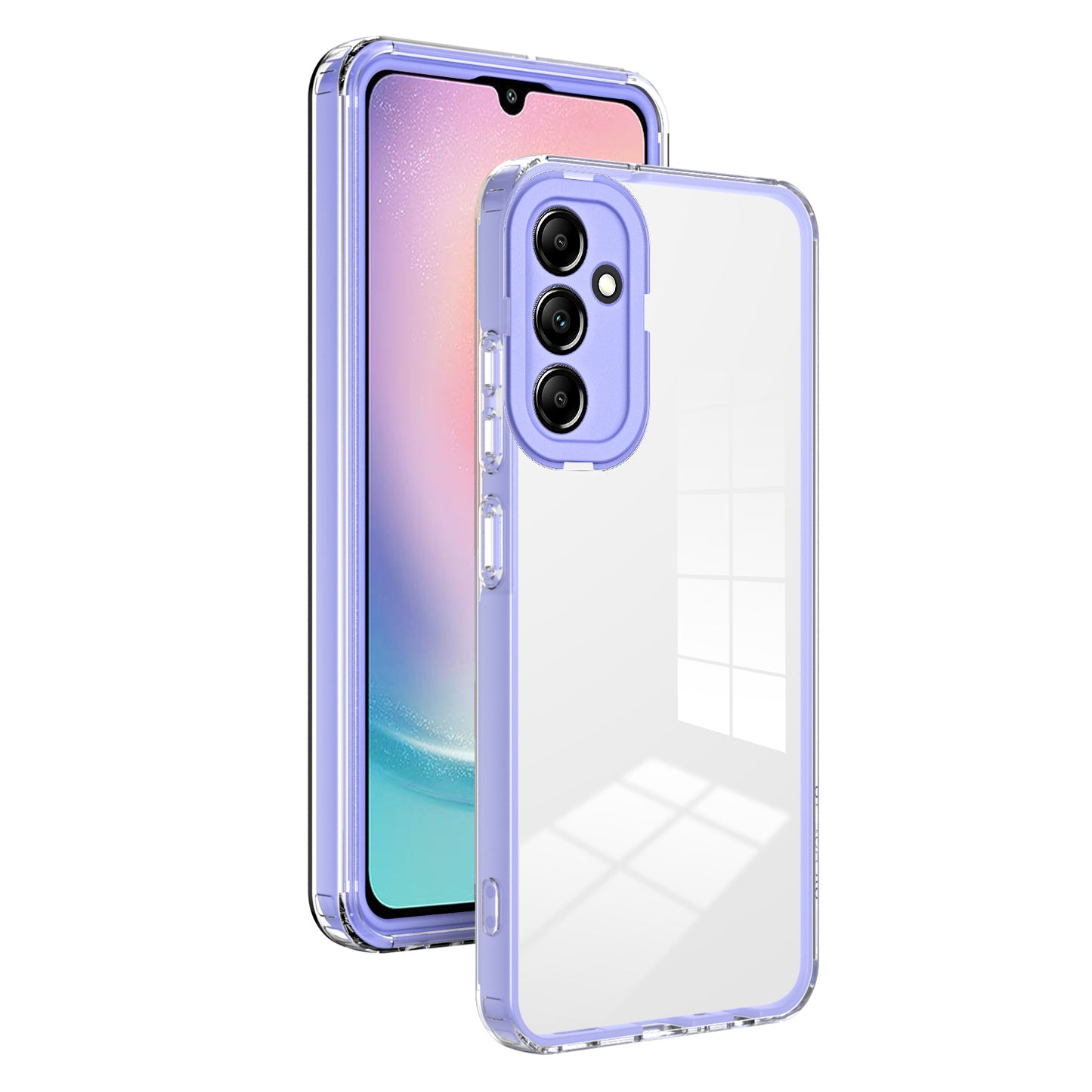 3-in-1 TPU PC Case for Samsung Galaxy A24 4G Anti-Drop Phone Cover with PC Camera Frame