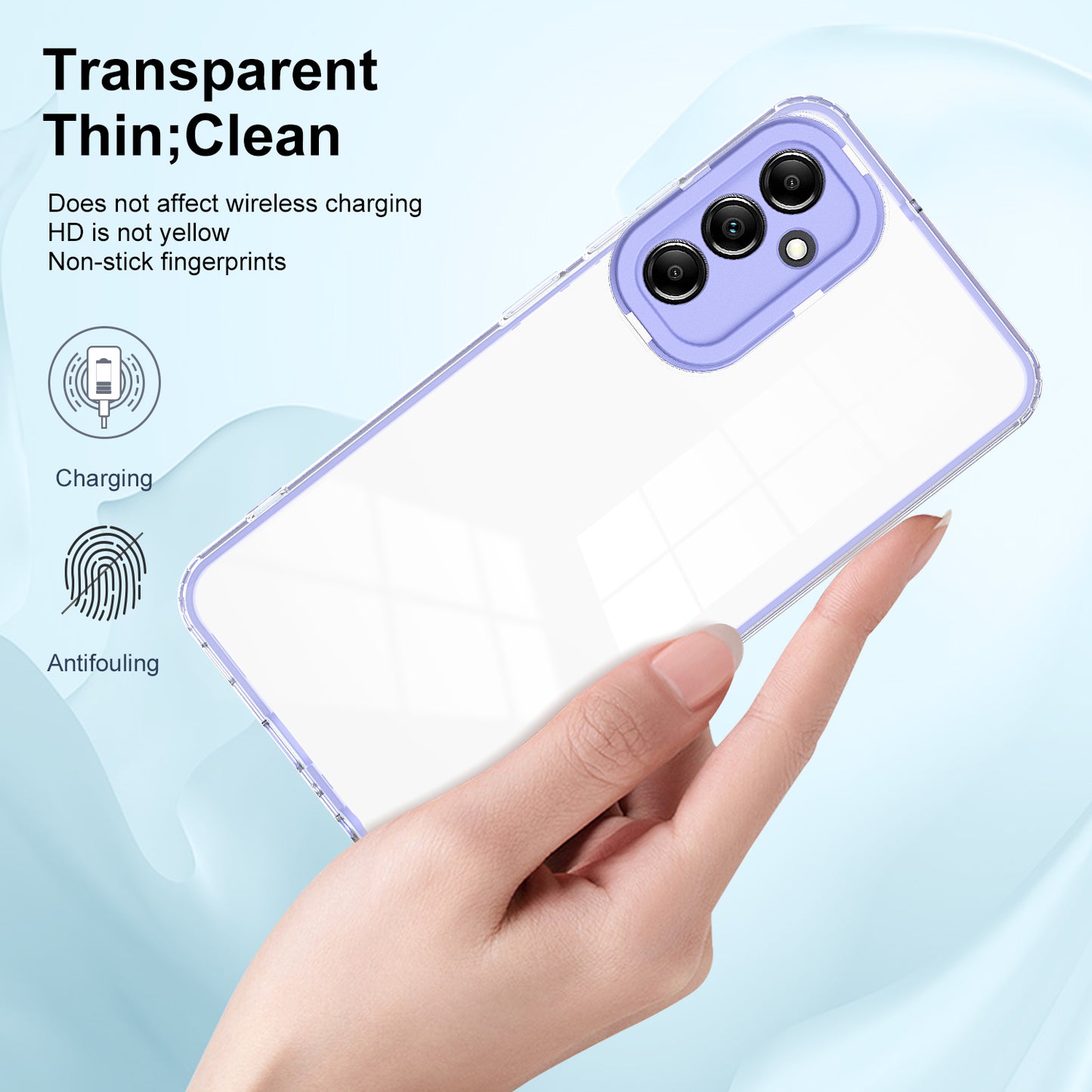 3-in-1 TPU PC Case for Samsung Galaxy A24 4G Anti-Drop Phone Cover with PC Camera Frame