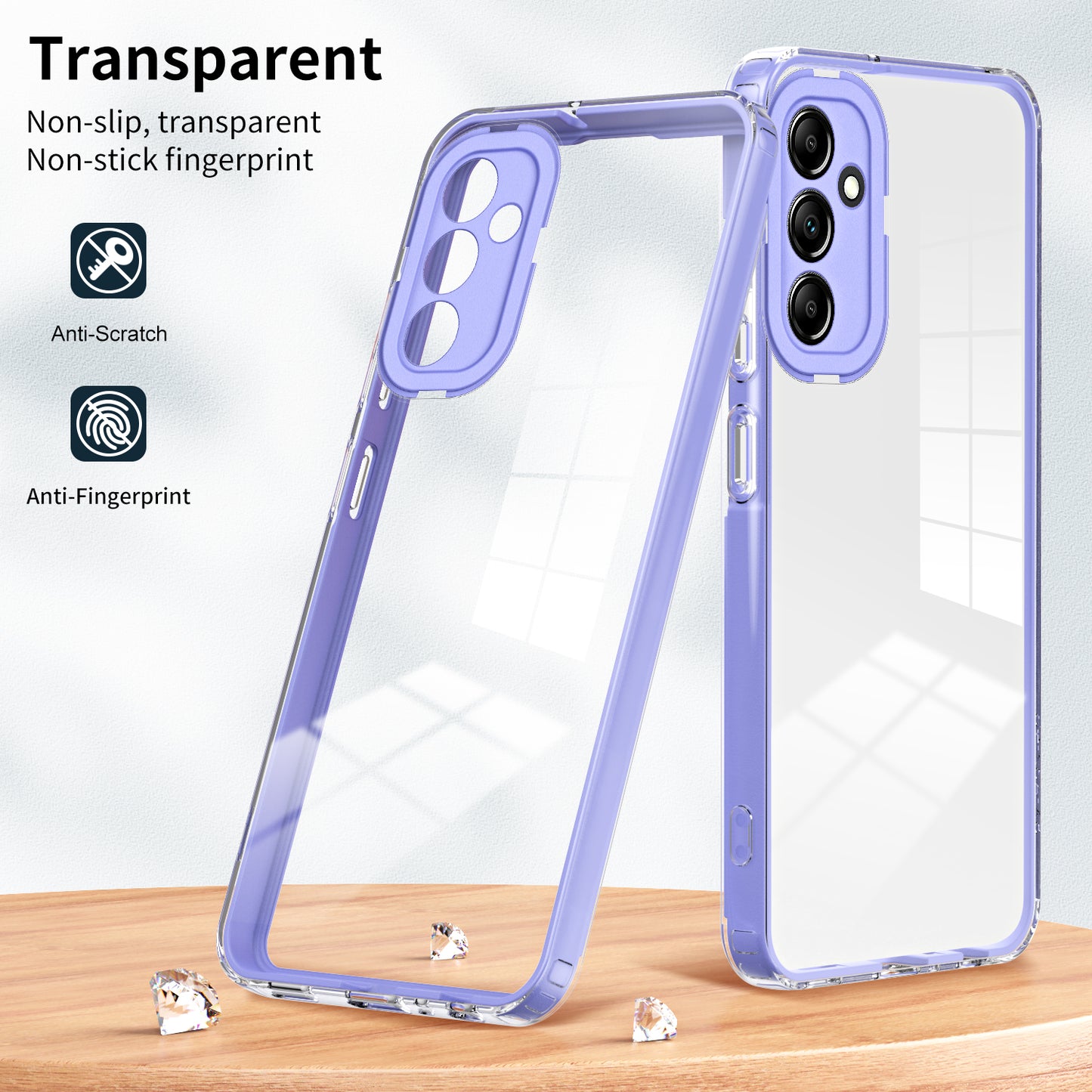3-in-1 TPU PC Case for Samsung Galaxy A24 4G Anti-Drop Phone Cover with PC Camera Frame