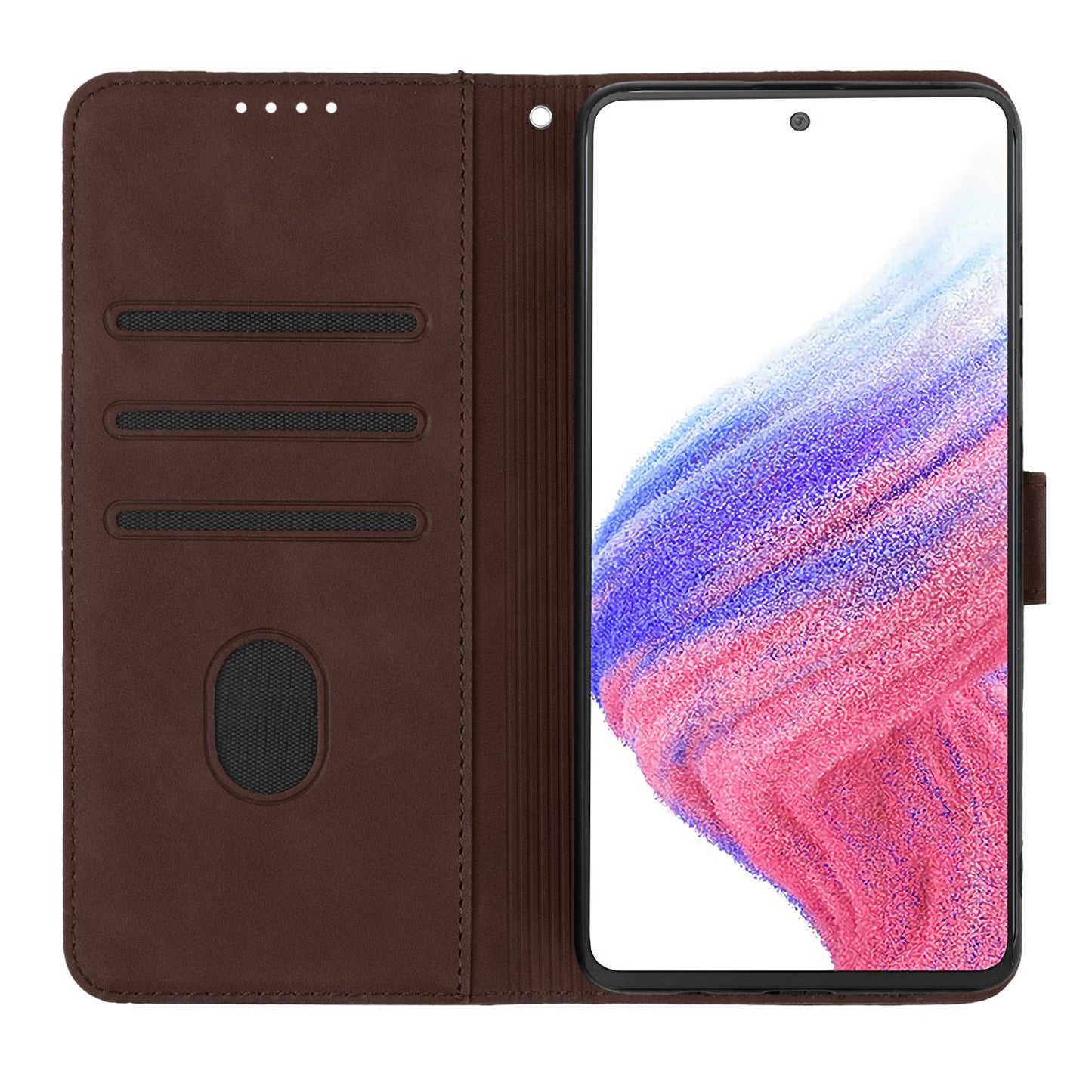 YX003 For Samsung Galaxy A53 5G Phone Shell Wallet PU Leather Imprinted Smile Pattern Phone Stand Case