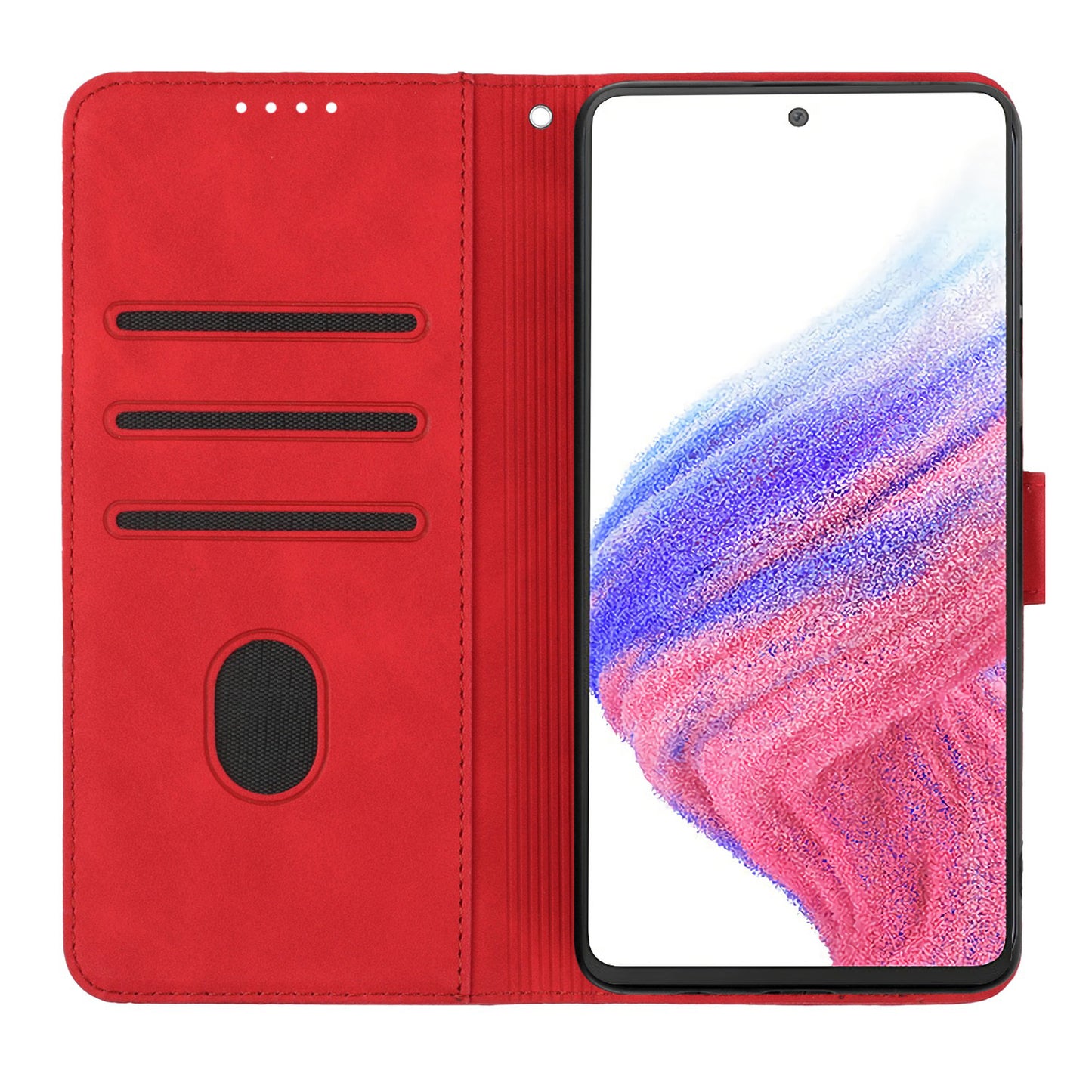 YX003 For Samsung Galaxy A53 5G Phone Shell Wallet PU Leather Imprinted Smile Pattern Phone Stand Case