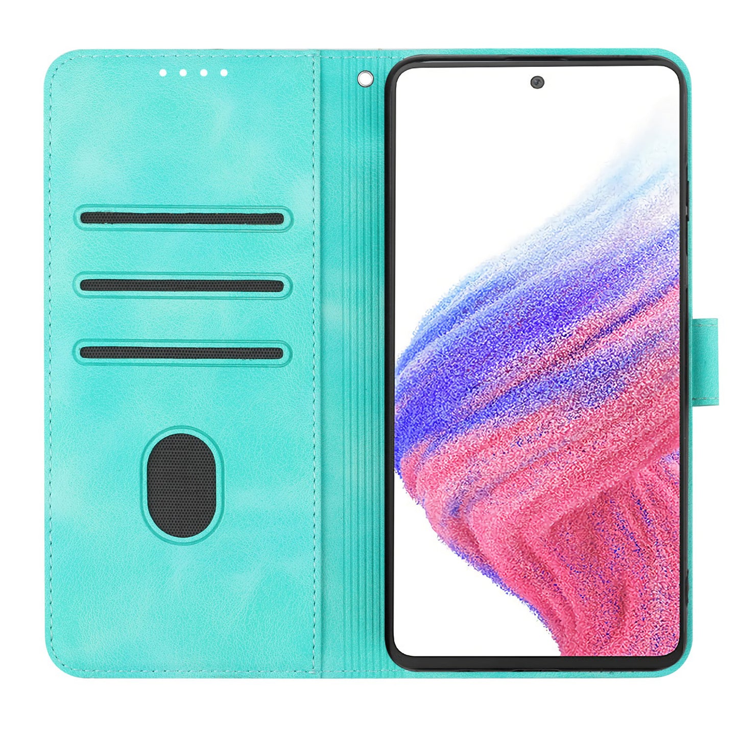 YX003 For Samsung Galaxy A53 5G Phone Shell Wallet PU Leather Imprinted Smile Pattern Phone Stand Case