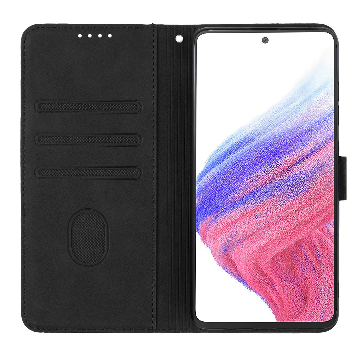 YX003 For Samsung Galaxy A53 5G Phone Shell Wallet PU Leather Imprinted Smile Pattern Phone Stand Case