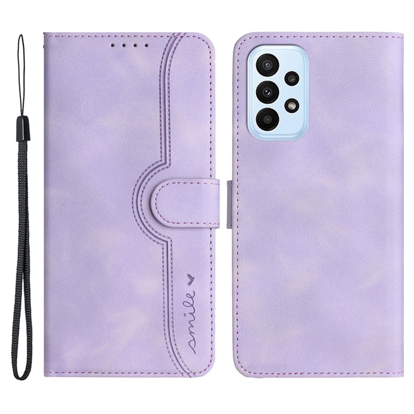 YX003 For Samsung Galaxy A53 5G Phone Shell Wallet PU Leather Imprinted Smile Pattern Phone Stand Case