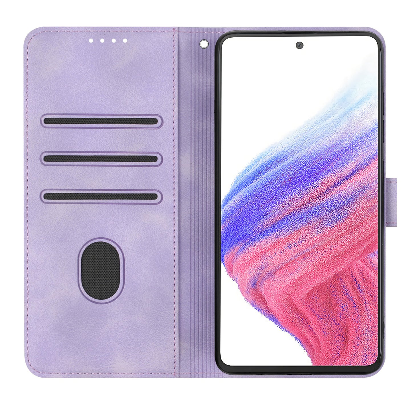 YX003 For Samsung Galaxy A53 5G Phone Shell Wallet PU Leather Imprinted Smile Pattern Phone Stand Case