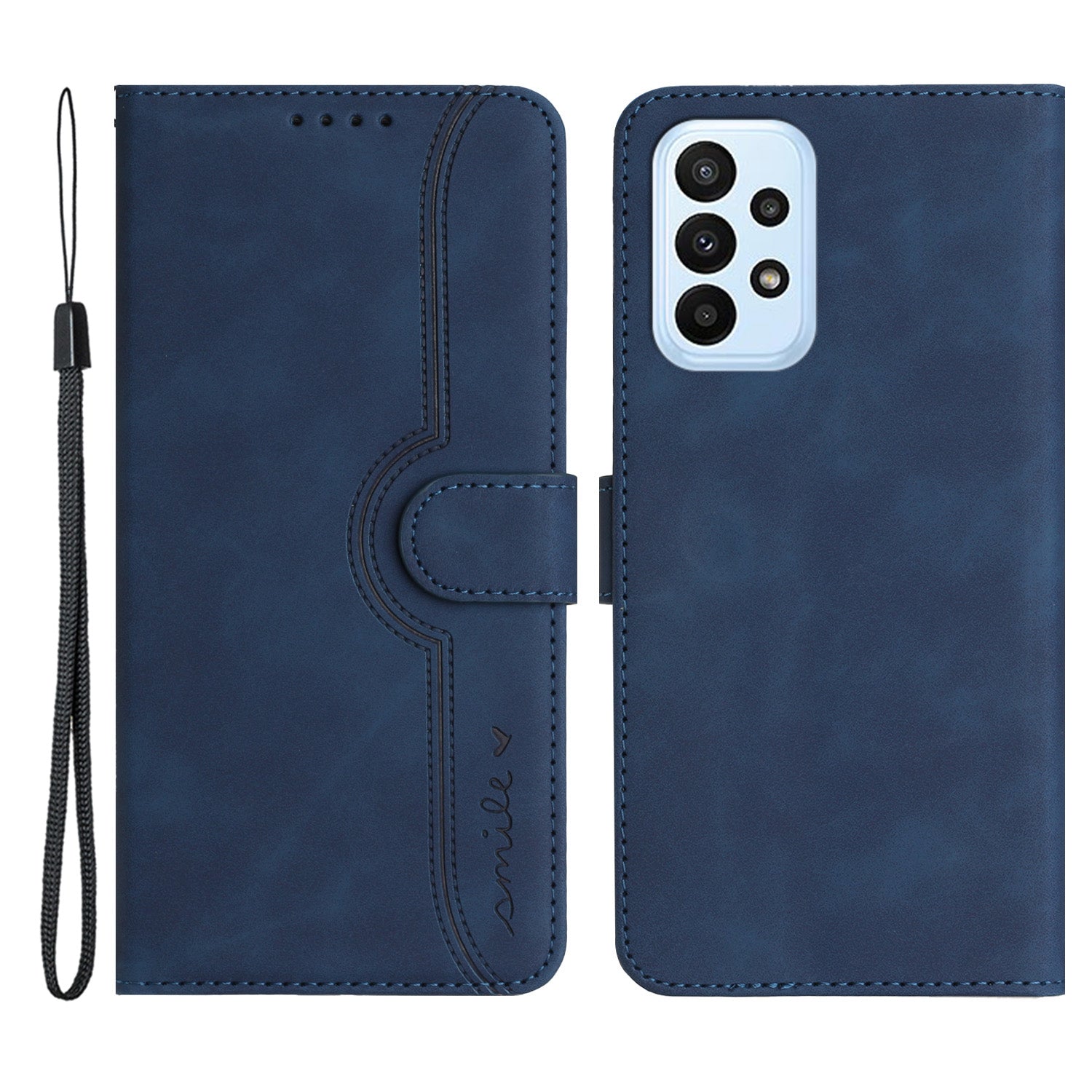 YX003 For Samsung Galaxy A53 5G Phone Shell Wallet PU Leather Imprinted Smile Pattern Phone Stand Case